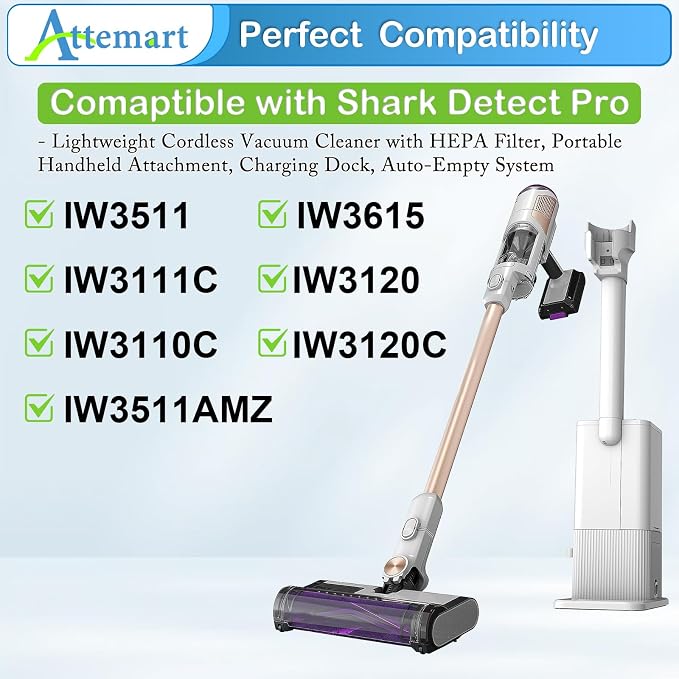 Accessories for Shark Detect Pro Cordless Vacuum IW3511, IW3111C Auto-Empty - Image 2