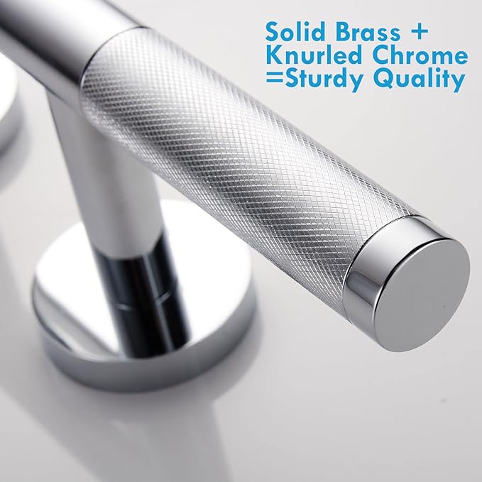 Shower Foot Rest,Shower Foot Rest for Shaving Legs,Knurled Brass Bar Shower Step,Wall Mounted Bath/Spa Foot Ledge in Polished Chrome