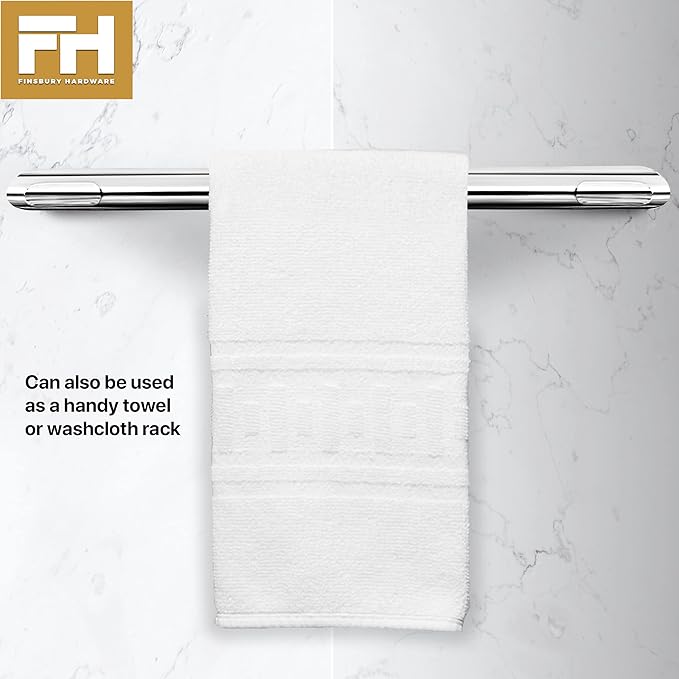 Shower Foot Rest, Corner Shower Bar for Shaving Legs, Wall Mounted Hotel Shower Foot Ledge, Brass Bar Bathroom Foot Step (Polished Chrome with Grip Rings)