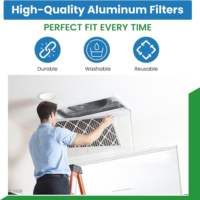 Filter Everything Washable Aluminum Air Filter – 16 x 20 x 1 7/8 – Permanent - Image 3