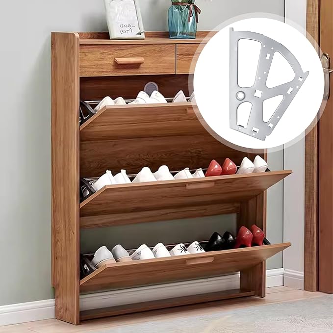 Litoexpe 2 Layers Silver Shoes Drawer Cabinet Hinges, Stainless Steel Shoe - Image 6