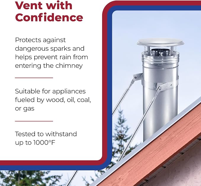 DuraVent DuraPlus 15 Inch Triple Wall Stainless Steel Round Chimney Cap - Image 3