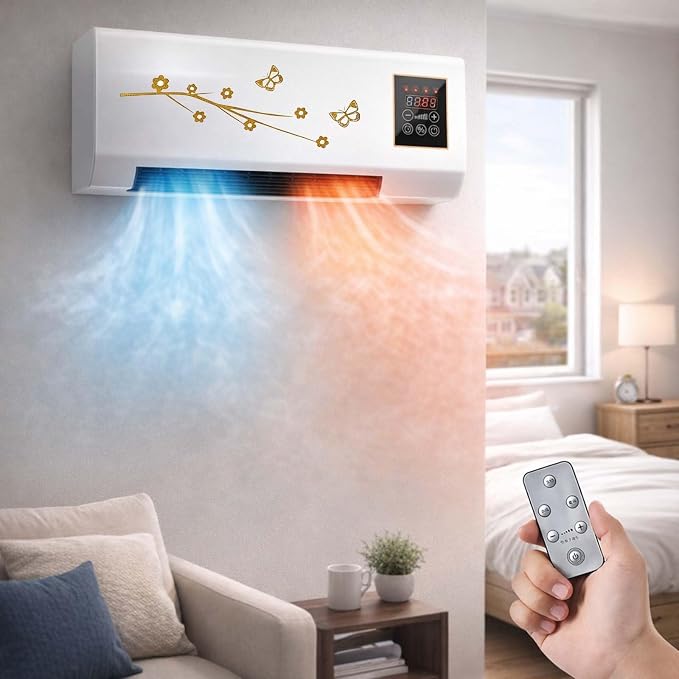 2-in-1 Mini Wall Air Conditioner Fan & Heating System, 110V Smart Portable AC by Unknown
