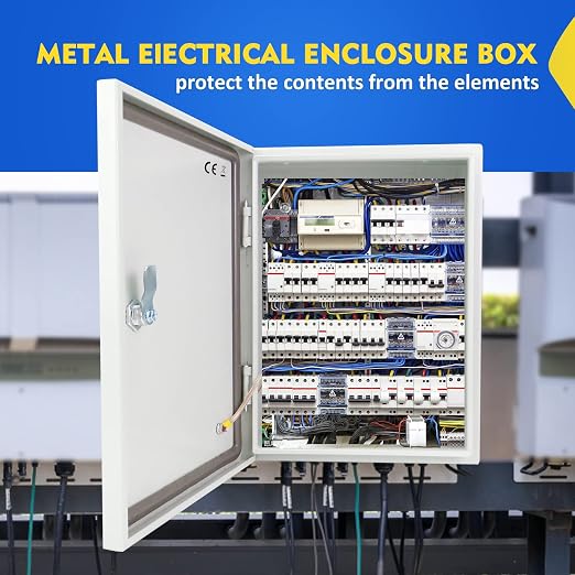 Outdoor Electrical Box, Steel Junction Box 20 x 16 x 8'', NEMA 4X Electrical - Image 2