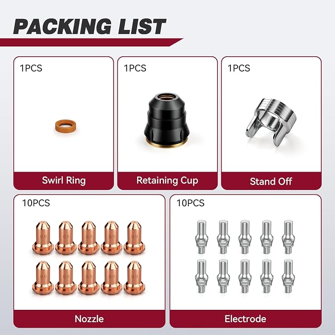 ARCCAPTAIN 23Pcs IPT60 Plasma Cutter Torch Consumables, .035" Plasma Cutter - Image 7