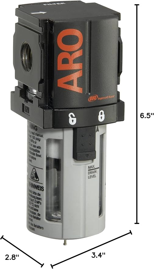 ARO Ingersoll Rand ARO F35121-400-VS Air Line Filter, 1/4" NPT - Image 5