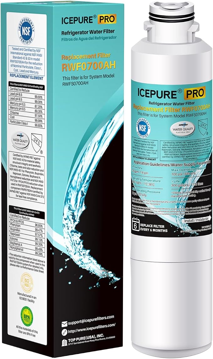 ICEPURE PRO DA29-00020B NSF401&473&53 Samsung Refrigerator Water Filter by ICEPURE