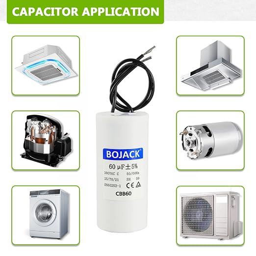 BOJACK Run Capacitor 60 uF 300V AC 60 MFD CBB60 2 Wire 50/60Hz Cylinder Motor - Image 7