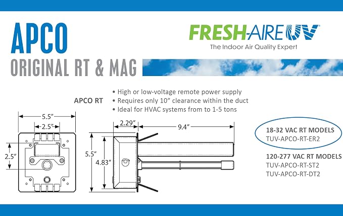 Fresh-Aire UV Fresh-Aire APCO Compact HVAC UV Air Purifier w/Carbon Matrix and - Image 7
