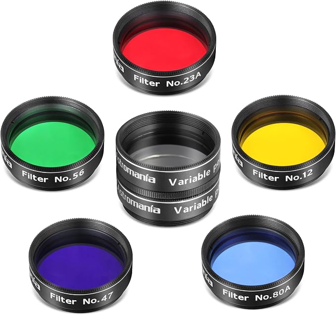 Astromania 1.25-Inch Telescope Eyepiece Filter Set, Variable Grey Polarizing by AstromaniaOptics