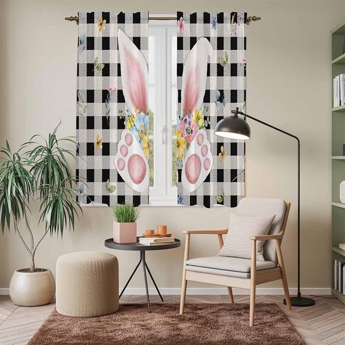 Easter Window Curtains 63 Inch Long 2 Panel Set, Rod Pocket Bedroom Curtains & - Image 7