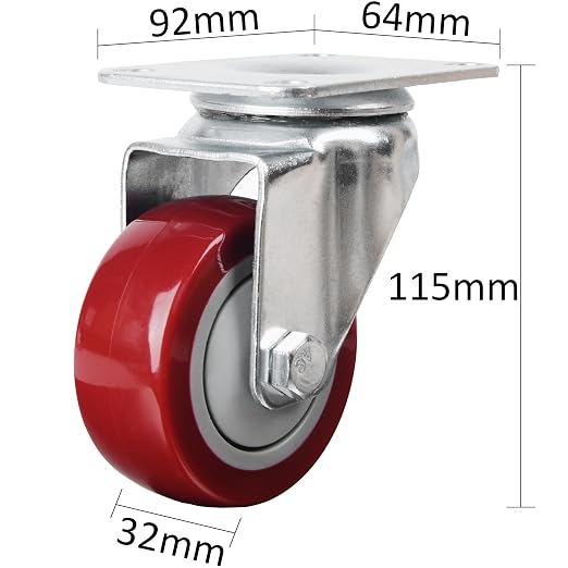 Finnhomy 3 Inch Swivel Casters Wheels Set of 4 Heavy Duty Plate Casters Premium - Image 2