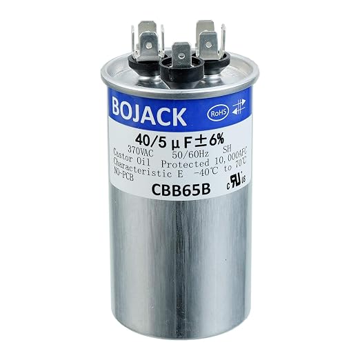 BOJACK 40+5uF 40/5MFD ±6% 370V CBB65 Dual Run Circular Start Capacitor by BOJACK