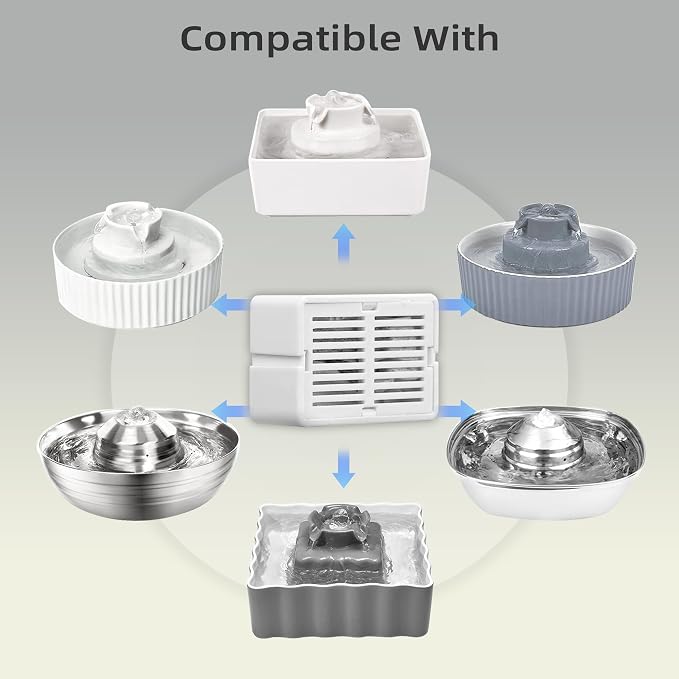 8 Pack Cat Fountain Filter Replacement, Triple Cupcake Cat Fountain Filters - Image 2