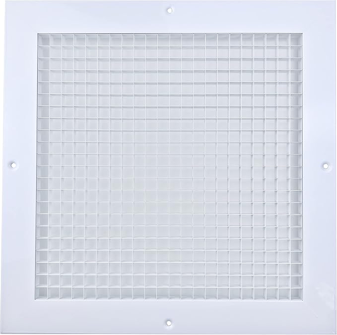 Return Air Grille Fits 12'' x 12'' Duct Opening, Aluminum Eggcrate Return by DECOAIRCON