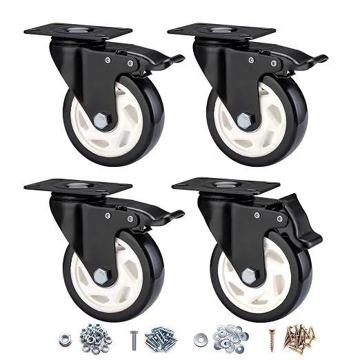 4" Swivel Casters Set of 4, Heavy Duty Locking Casters by CLOATFET
