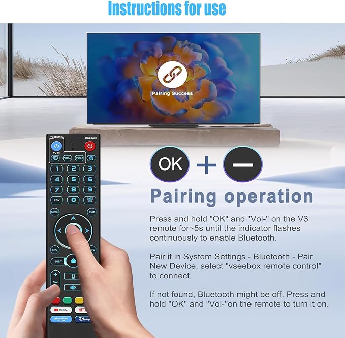 Replacement Voice Remote fit for vSeeBox V3 Pro, Compatible - Image 3