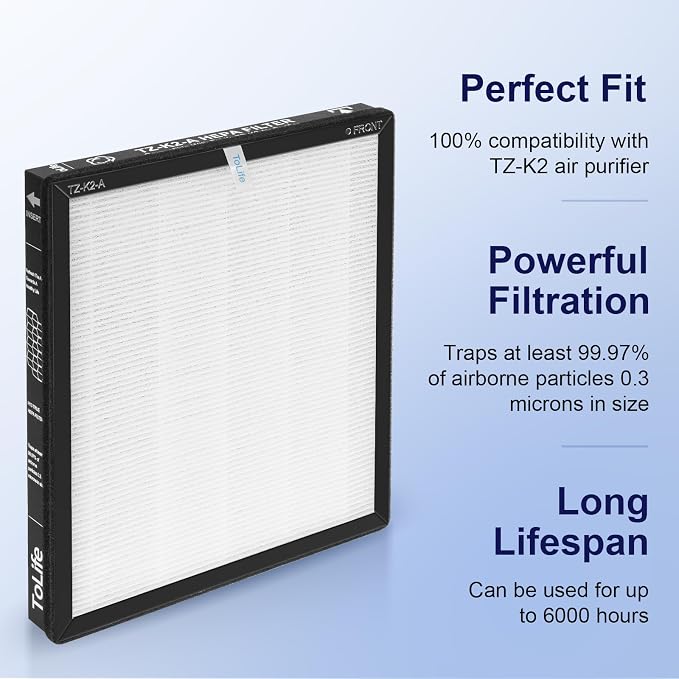 ToLife TZ-K2 Air Purifier Replacement Filter, 3-in-1 High-Efficiency Activated - Image 3