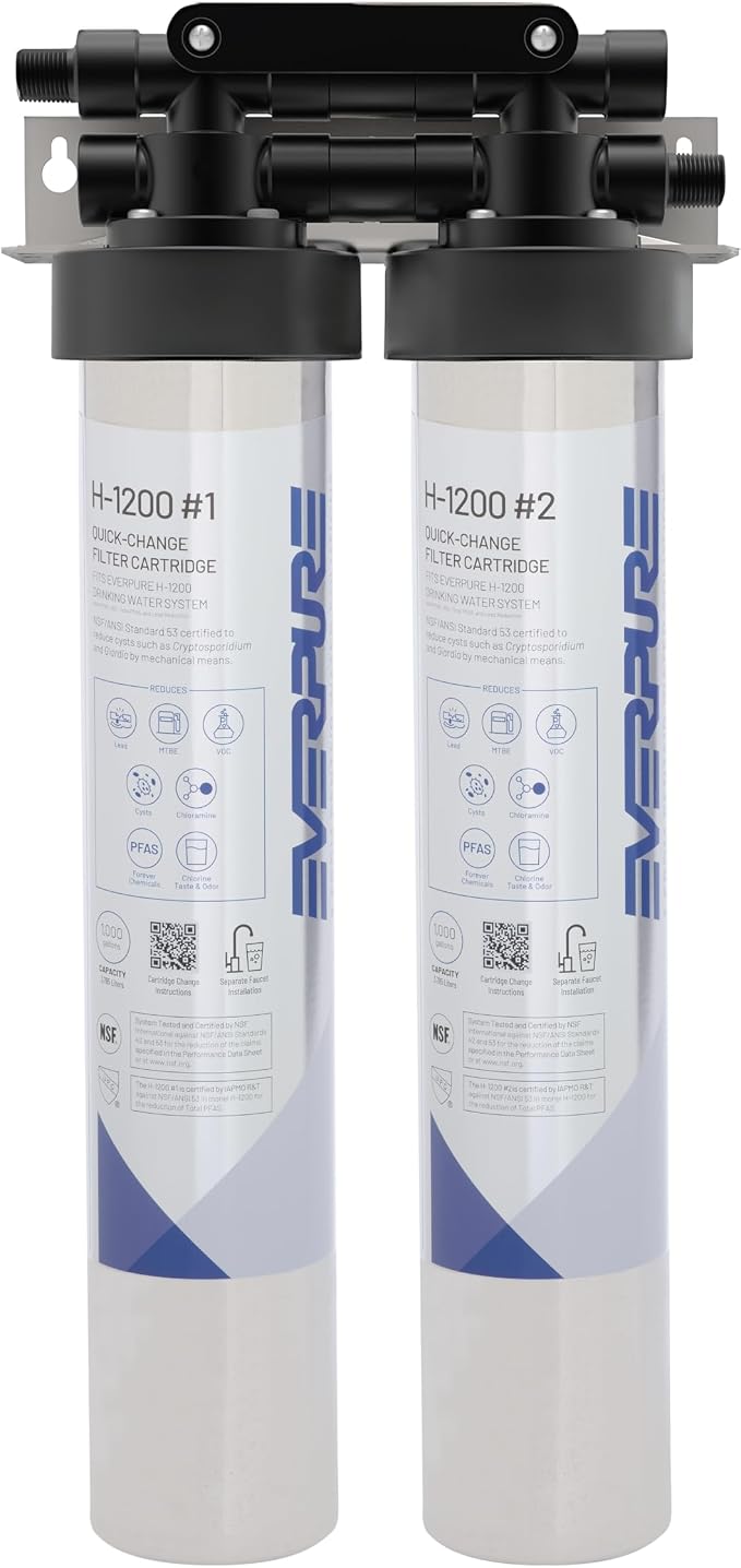 Pentair Everpure H-1200 Drinking Water System, NSF Certified to Reduce Lead & by Everpure