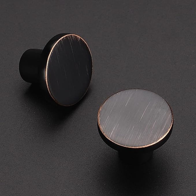 Ravinte 3 Pack Cabinet Knobs Oil Rubbed Bronze Kitchen Cabinet Knobs Round Dresser Drawer Pulls Closet Door Pulls 1-1/5 Inch