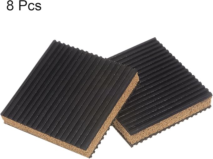 HARFINGTON 8pcs Rubber Anti Vibration Pads 4" x 4" x 7/8" Isolation Vibration - Image 3