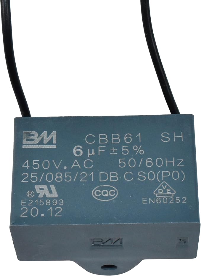 HQRP Capacitor Compatible with Hampton Bay Ceiling Fan CBB61 6uf 2-Wire UL - Image 8