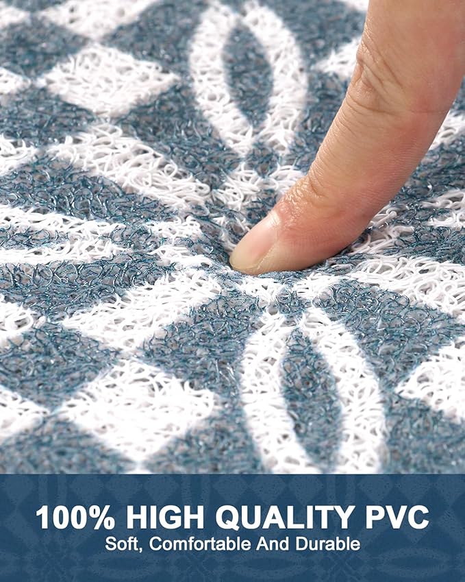 Shower Mat Non Slip - Quick Drying Anti Slip Shower Mats for Inside Shower, Soft PVC Loofah Foot Scrubber Mat, Extra Large Bath Mat for Shower, Tub, Bathroom, Floor, Kitchen, Home, Pool, Hotel