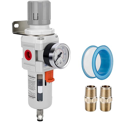 NANPU 3/4" NPT Compressed Air Filter Regulator Combo Piggyback, 5 Micron Brass by NANPU