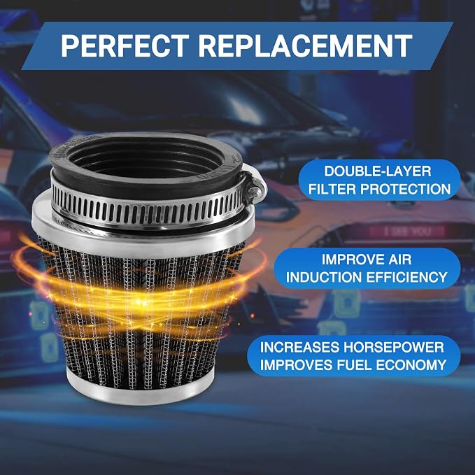 50mm Cold Air Intake Filter for Motorcycle Turbo Vent Breather Air Intake - Image 5