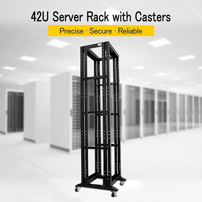 Raising Electronics Server Rack Open Frame Rack 4 Post 19 inch Adjustable - Image 2