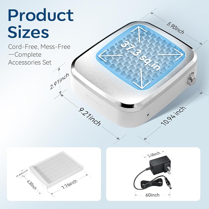 Makartt Cordless Nail Dust Collector: Rechargeable Fan Nail Vacuum - Image 7