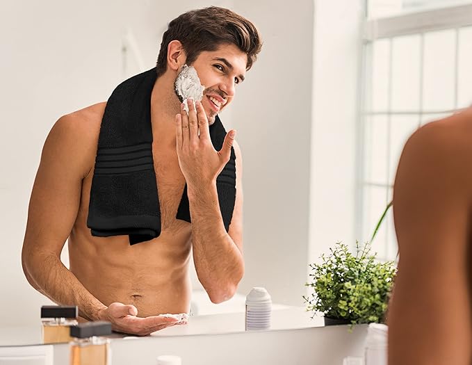 Utopia Towels 48-Piece Premium Towel Set, 12 Bath Towels, 12 Hand Towels, and 24 Wash Cloths, 100% Ring Spun Cotton Highly Absorbent Towels for Bathroom, Sports, and Hotel (Black)