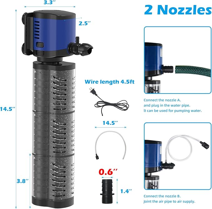 TARARIUM Fish Tank Filter Powerful 400GPH - Image 4
