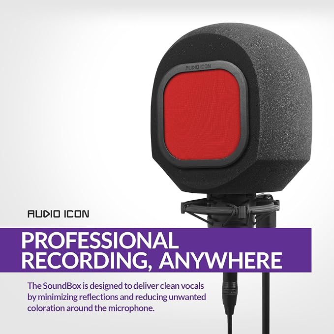 Soundbox Vocal Recording Isolation Booth | Portable Microphone Shield, Pop - Image 5