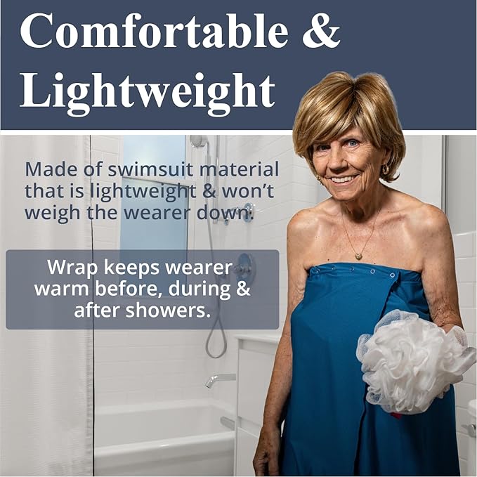 Dignity Bath & Spa Bathing Cover Up for Elderly, Senior & Disabled Men | Provides Privacy & Helps Caregivers with Bathing | Secure & Adjustable | Lightweight, Quick Drying & Non Slip (Men's S/M)