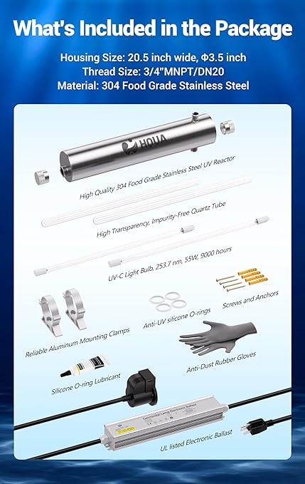 HQUA-TWS-12 Ultraviolet Water Purifier Filter - Image 3