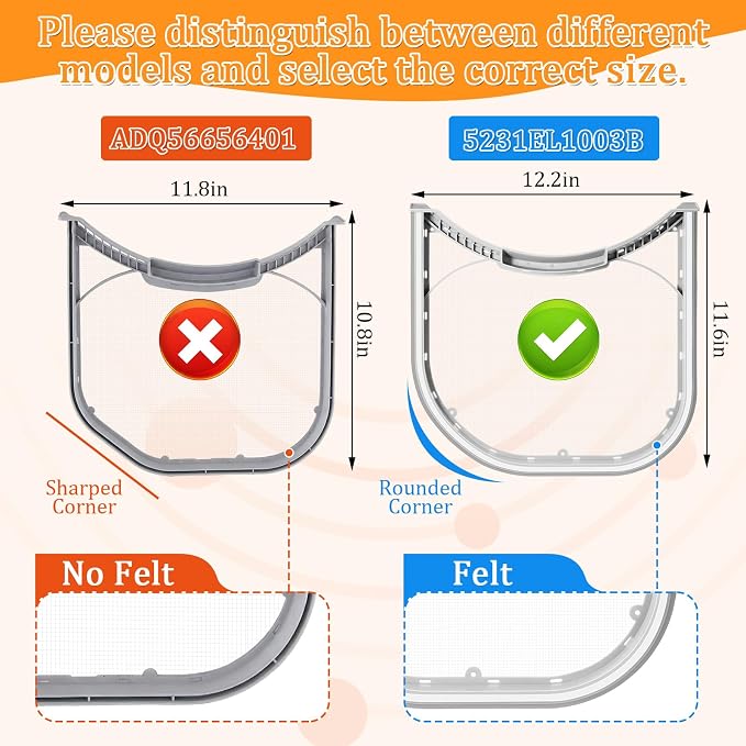 Patelai 2 Pcs 5231el1003b Dryer Lint Filter Replacement - Image 4