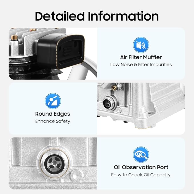 Air Compressor Pump Head, 3hp Air Compressor Pump-Head, 2200w Portable - Image 9