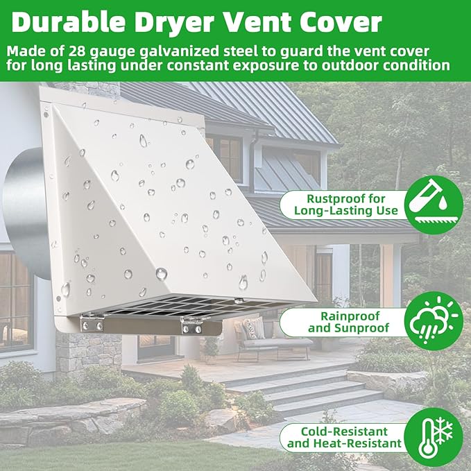4 Inch Dryer Vent Cover Outside - Image 5