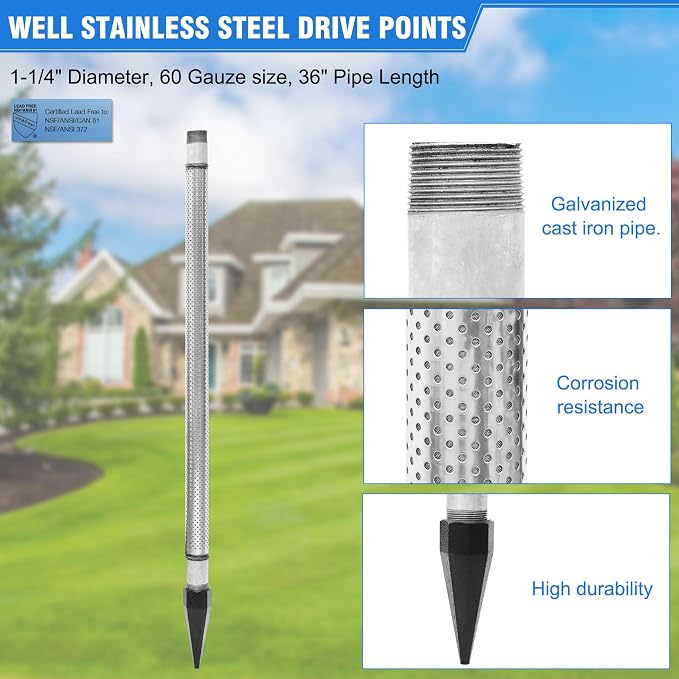 Well Point 1-1/4, Sand Points Well, 1-1/4 Drive Point Well, Well Stainless - Image 2