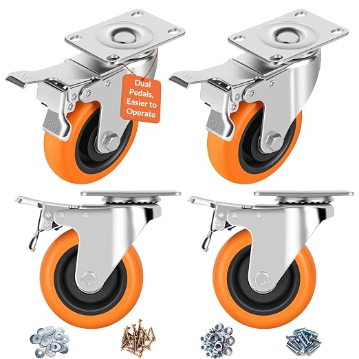 Caster Wheels, Swivel Plate Caster, No Marks Castor Wheels by ATrustedCasterWheelsBrand