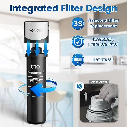 Vortopt Under Sink Water Filter System, NSF/ANSI 42 Certified Water Purifier - Image 5