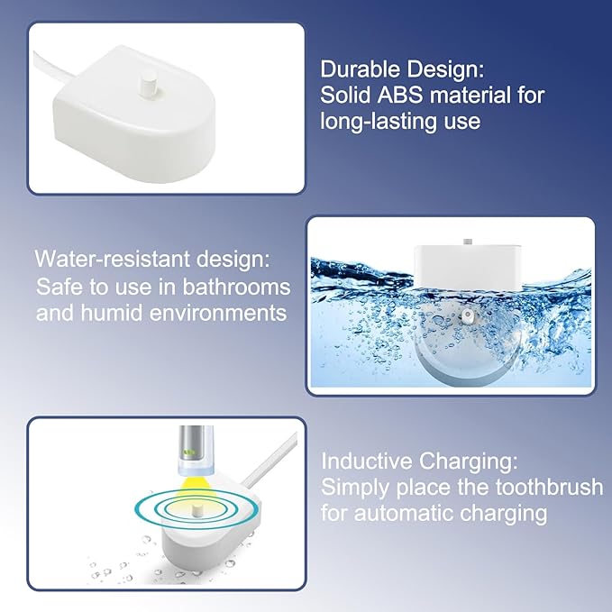 Charger Base Compatible with Philips Sonicare 4100 5100 5300 6100 6500 HX6100 Toothbrush Charger for HX3000 HX6000 HX8000 HX9000 Series Sonicare Electric Toothbrush Charging Dock Station