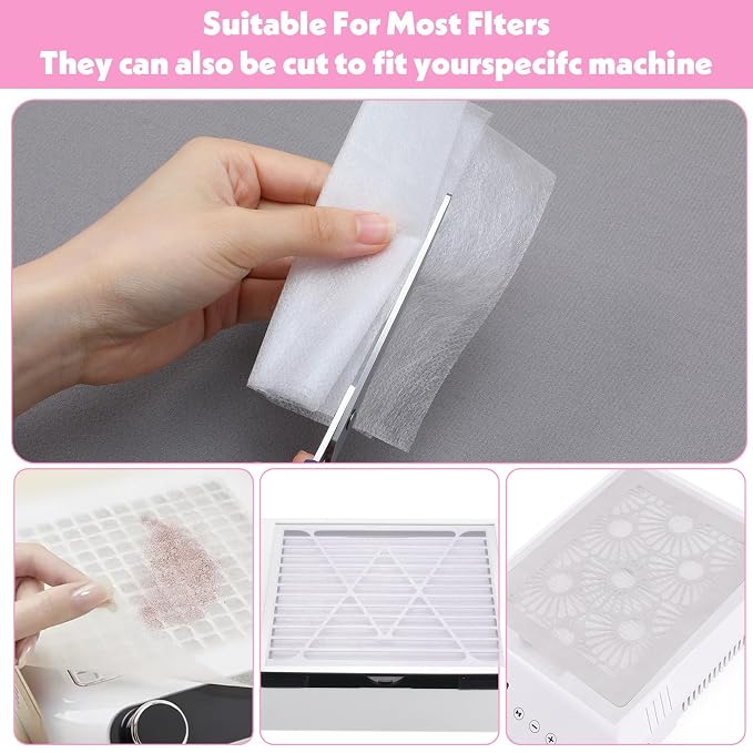 100 Pcs Nail Dust Collector Filter No-Spilling Filters Replacement Paper - Image 7