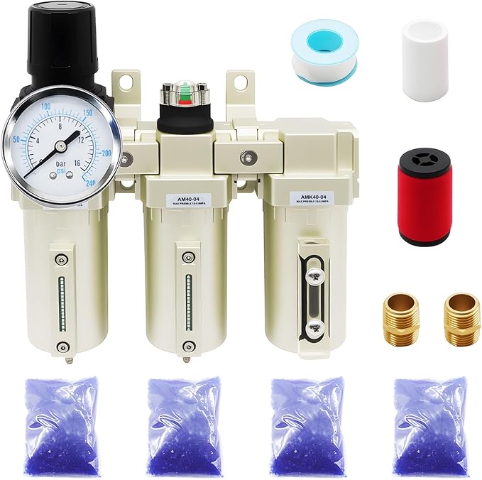 1/2" NPT Industrial Grade 3 Stage Drying System Filter, Coalescing Filter by Jecoupoon