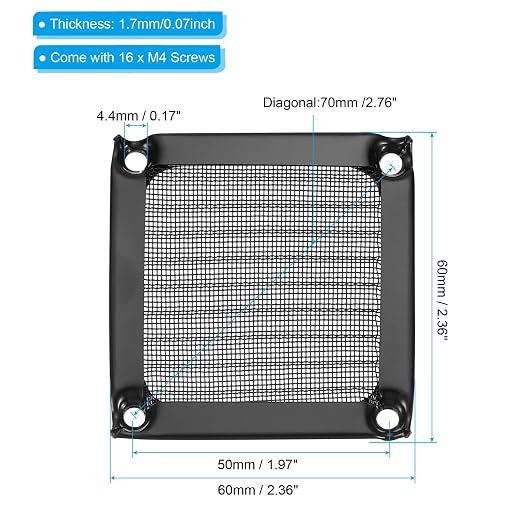 PATIKIL 60mm Fan Filter Grills - Image 2
