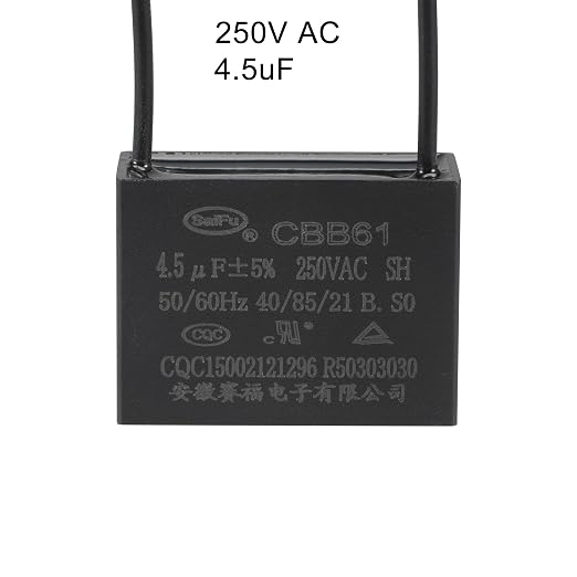 uxcell Ceiling Fan Capacitor CBB61 4.5uF 250V AC 2 Wires Metallized - Image 4