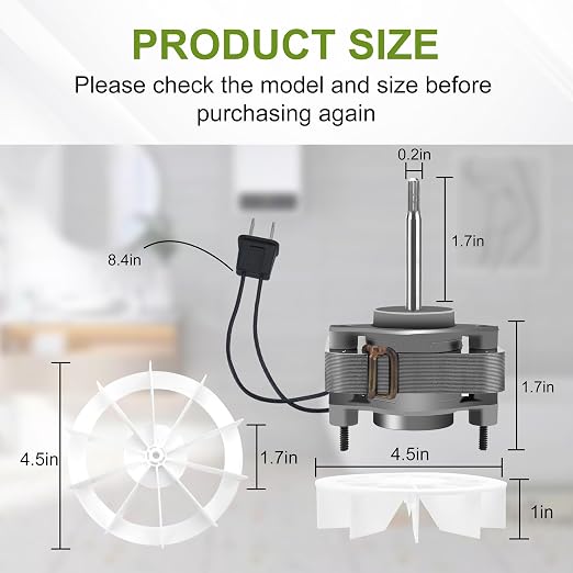 Upgrade S97012038 bp27 Bathroom Exhaust Fan Motor Kit 50CFM 120V Replacement Fit - Image 6