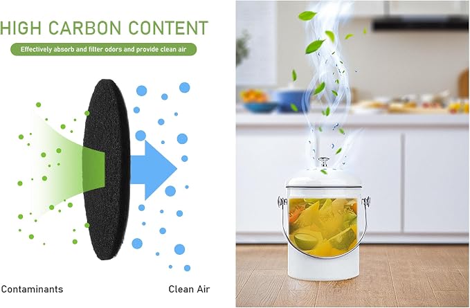Charcoal Filters for Kitchen Compost Bin, 10 Pack Compost Filters for - Image 5