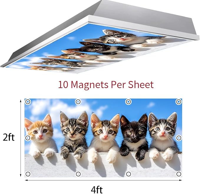 2 Pack Fluorescent Light Covers 4x2 ft Magnetic Light Covers - Image 3